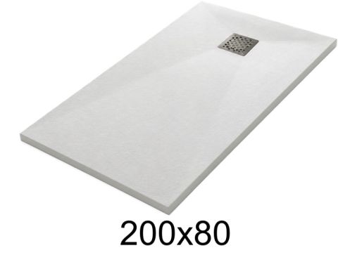 Duschwanne 200x80 cm aus Mineralharz extra-flach TECNIK