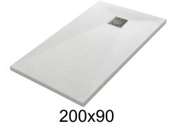 Duschwanne 200x90 cm aus Mineralharz extra-flach TECNIK
