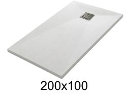 Duschwanne 200x100 cm aus Mineralharz extra-flach TECNIK