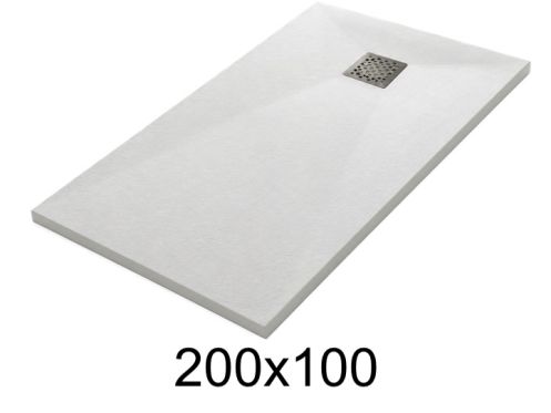 Duschwanne 200x100 cm aus Mineralharz extra-flach TECNIK