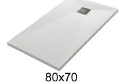 Duschwanne 80x70 cm aus Mineralharz extra-flach TECNIK