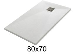 Duschwanne 80x70 cm aus Mineralharz extra-flach TECNIK