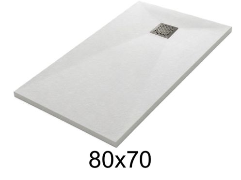 Duschwanne 80x70 cm aus Mineralharz extra-flach TECNIK