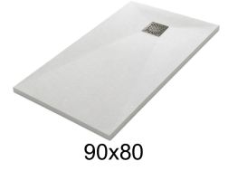 Duschwanne 90x80 cm aus Mineralharz extra-flach TECNIK