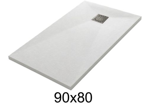 Duschwanne 90x80 cm aus Mineralharz extra-flach TECNIK