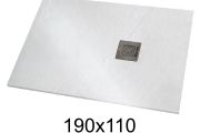 Duschwanne 190x110 cm extra flaches Harz - VERONE XL