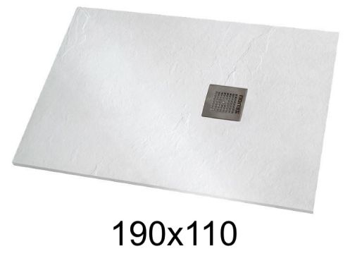 Duschwanne 190x110 cm extra flaches Harz - VERONE XL