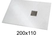 Duschwanne 200x110 cm extra flaches Harz - VERONE XL