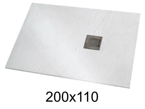 Duschwanne 200x110 cm extra flaches Harz - VERONE XL
