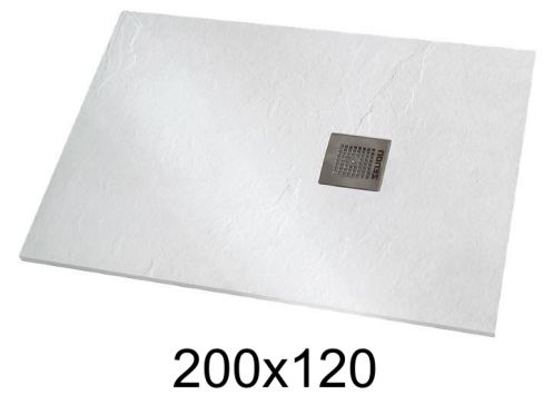 Duschwanne 200x120 cm extra flaches Harz - VERONE XL