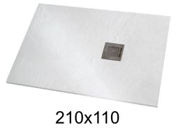 Duschwanne 210x110 cm extra flaches Harz - VERONE XL
