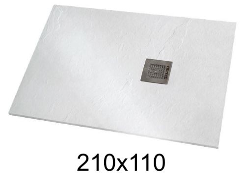 Duschwanne 210x110 cm extra flaches Harz - VERONE XL