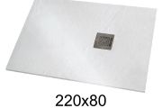 Duschwanne 220x80 cm extra flaches Harz - VERONE XL