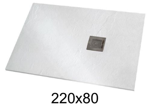 Duschwanne 220x80 cm extra flaches Harz - VERONE XL