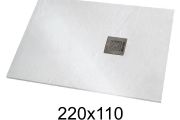 Duschwanne 220x110 cm extra flaches Harz - VERONE XL