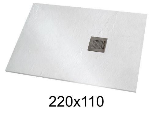 Duschwanne 220x110 cm extra flaches Harz - VERONE XL