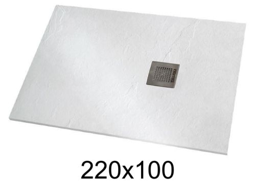 Duschwanne 220x100 cm extra flaches Harz - VERONE XL
