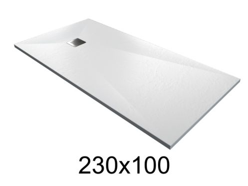 Duschwanne 230x100 cm extra flach aus Harz - MUNICH XL