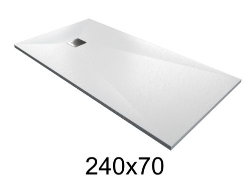 Duschwanne 240x70 cm extra flach aus Harz - MUNICH XL