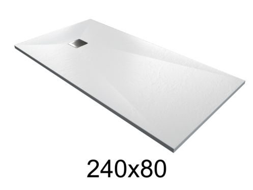 Duschwanne 240x80 cm extra flach aus Harz - MUNICH XL