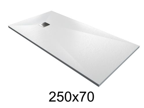 Duschwanne 250x70 cm extra flach aus Harz - MUNICH XL