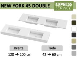 Doppelwaschbecken nach Maß hängend oder zum Einbau – NEW YORK 45 DOUBLE