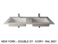 Doppelwaschbecken nach Maß hängend oder zum Einbau – NEW YORK 45 DOUBLE