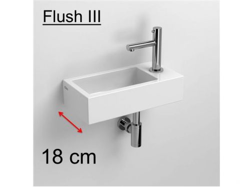 Waschtisch, 18 x 36 cm, Armatur rechts - FLUSH 3 RIGHT