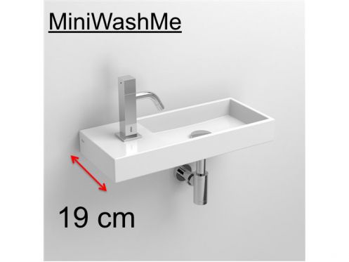 Waschbecken, 19 x 45 cm, Wasserhahn links - MINI WASH ME 45 LEFT